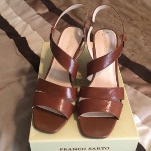 Tan wedge heel dress shoes